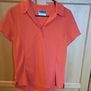 PGA Tour Pink Notched Collar Fitted Blouse